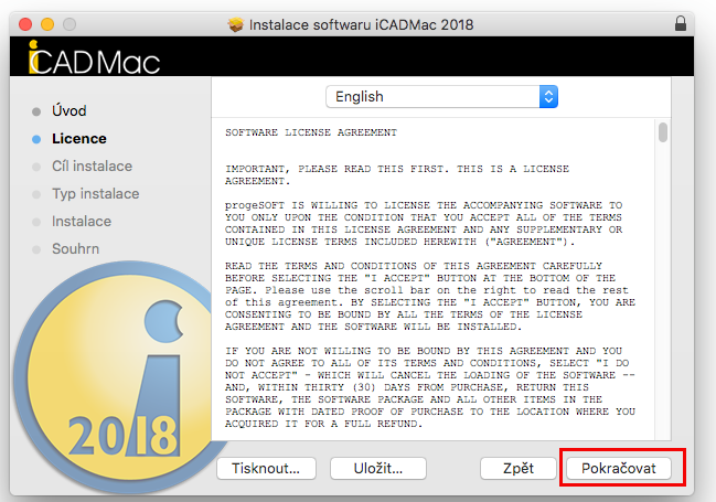 Instalace iCADMac