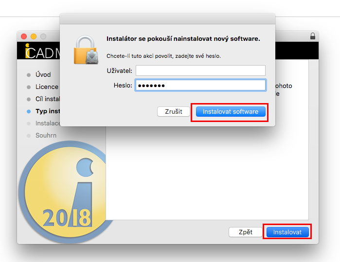 Instalace iCADMac