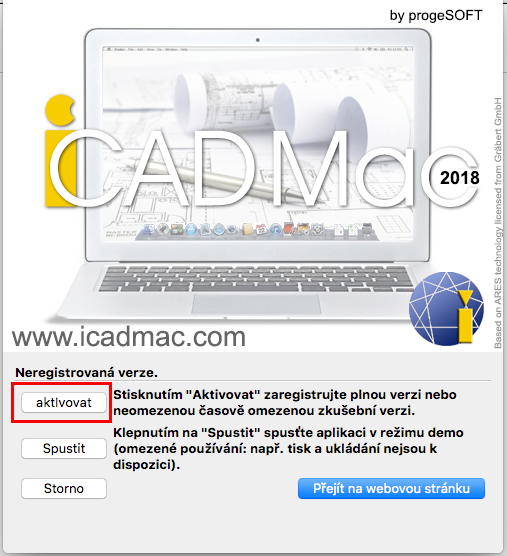 Instalace iCADMac